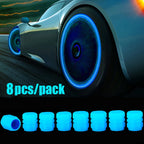 Luminous Valve Caps Car Tire Fluorescent Tyre Valve Stem Decor Luminous Cap Night Glowing Wheel Hub Nozzle Valve Caps
