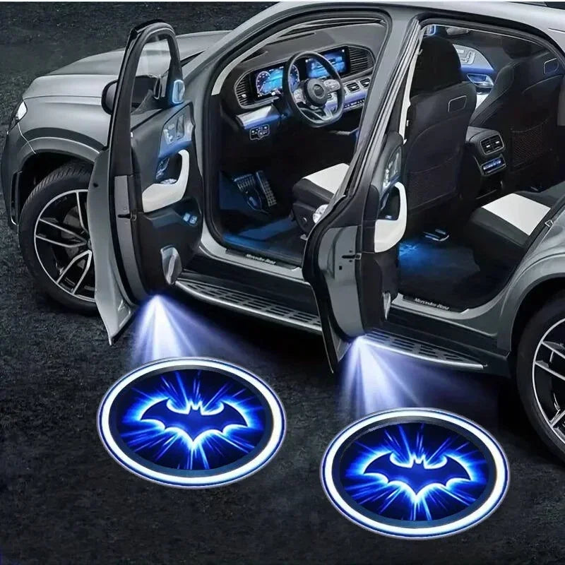 2PCS Car Door Light Welcome Lamp Wireless Projector Auto Decoration HD LED For Bat Logo Auto Accessories Amagi