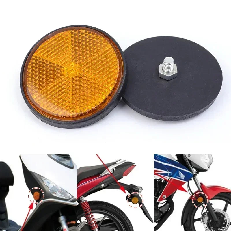 Circular Reflector Universal Motorcycle ATV Scooter Dirt Bikes Refraction Light Parts Night Reflective Light MOTO Lighting Amagi