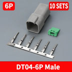 10 Sets Deutsch DT Connector DT06-2S/DT04-2P 2P 3P 4P 6P 8P 12P Waterproof Electrical Connector For car Motor With Pins 22-16AWG
