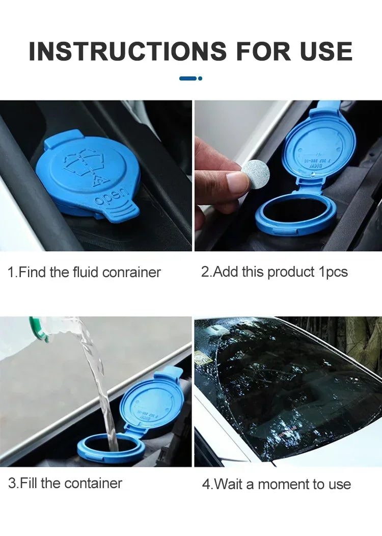 Solid Car Windshield Cleaner Effervescent Tablets Windscreen Window Glass Dust Wiper Cleaning Tool Accessories 2-100PCS Amagi