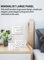 Brazil Standard Wall Socket (Type N) with Type‑C USB, 3‑Gang Wall Switch, Tempered Glass Panel, Stable Power for Home/Office