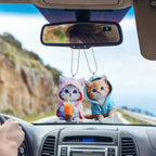 Acrylic Cat Pendant Key Chain 2D Flat Kitten Hanging Keychain Lifelike Kitten Bag Pendent Cartoon Animal Keyring Accessories