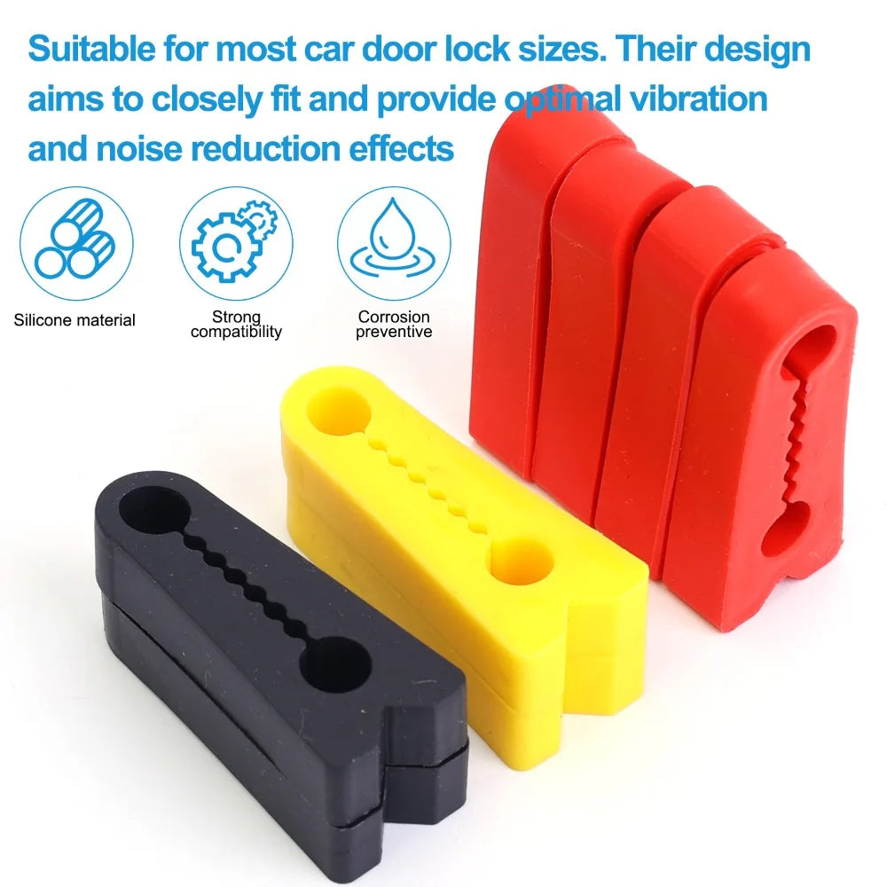 Car Door Latch Stopper Damper Buffer Pad Anti Rattle Silicone Shock Absorber Sound Insulation Noise Reduction Sticker Accessory