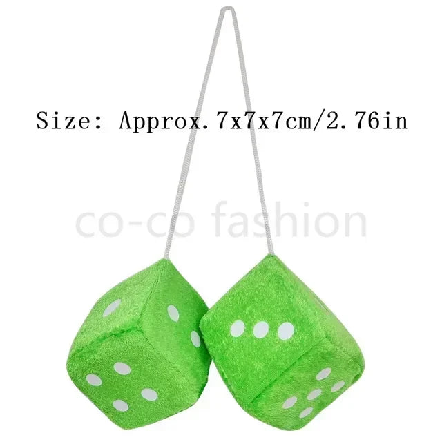 Car Plush Dice Pendant New Year Dice Velvet Dice Model Auto Rear View Mirror Pendant Cubes Decoration Cars Styling Parts Amagi