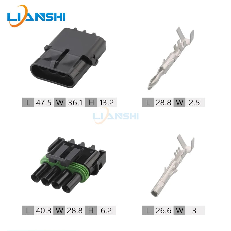 12010974 120157974 Delphi type automotive waterproof connector 4p plug with terminal DJ3042Y-2.5-11/21