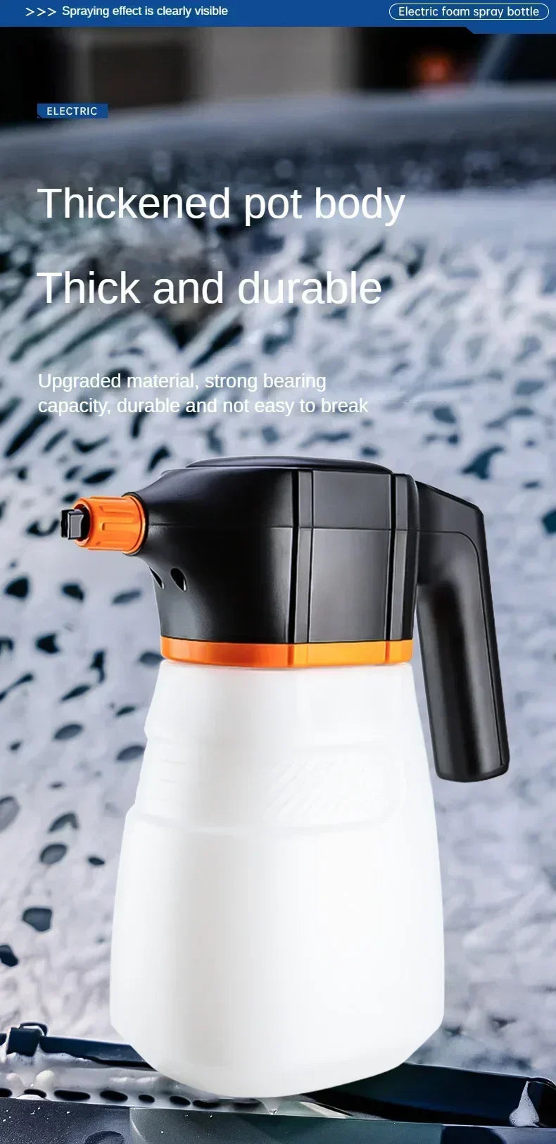 DIY Electric Foam Sprayer Foaming Pump Sprayer USB Rechargeable Lithium Auto Wash Battery Cleaning Tool Auto Accessories Amagi