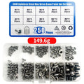 250Pcs/Box M3/M4/M5/M6/M8 Stainless Steel Allen Head Socket Hex Set Grub Screw Assortment Cup Point Set Screws With Plastic Box