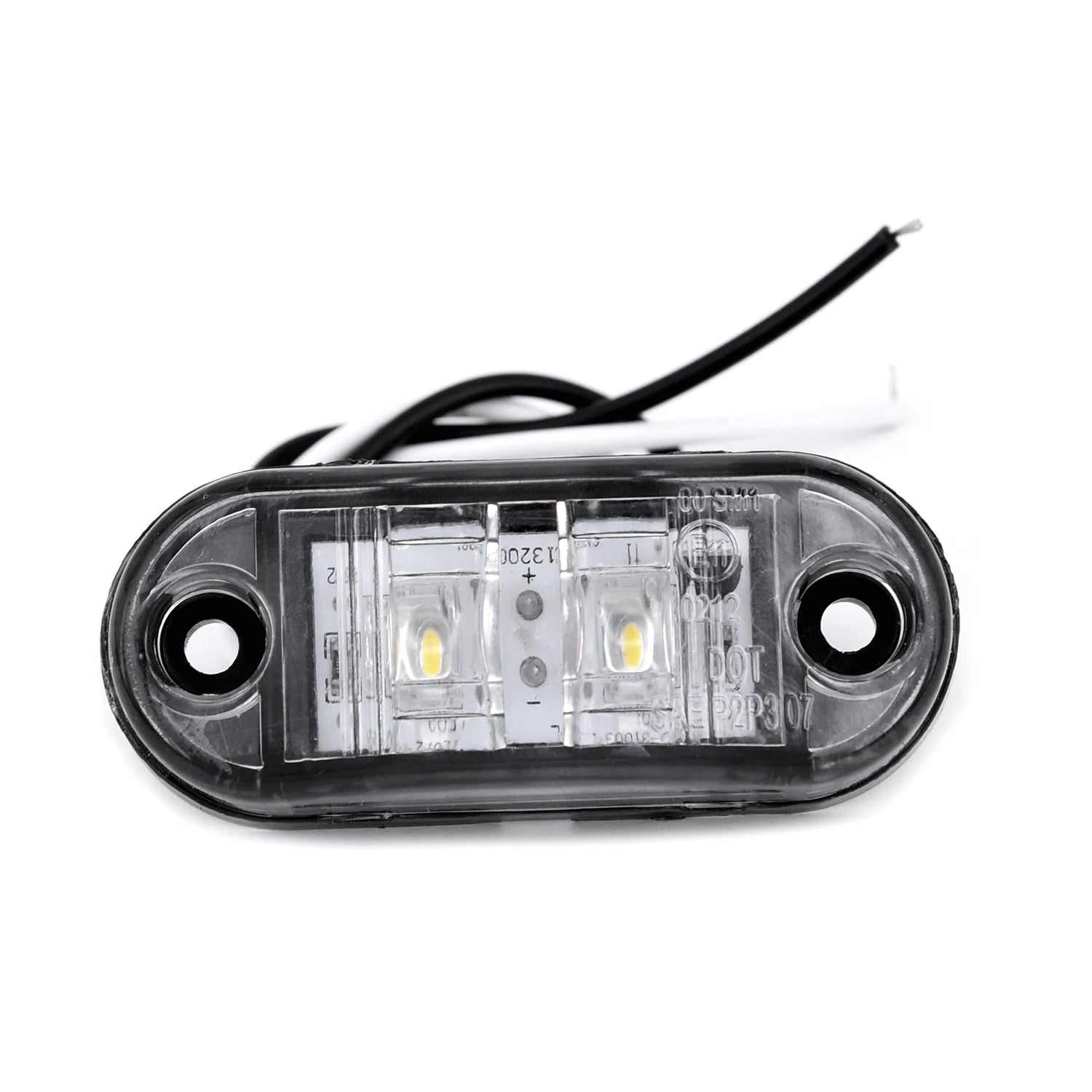 2Pcs Set White Marker Lights 12V LED Car Side Marker Tail Light 24V Trailer Truck Lamp Waterproof Plastic Signal Lamp