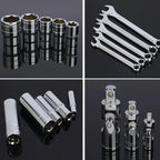 46/53Pcs Socket Wrench Set Quick Ratchet Wrench Screwdriver Toolbox Durable Belt Storage Easy to Carry for Car Bicycle Motorcycl