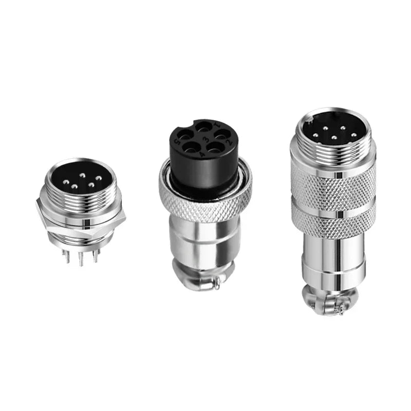 10 Pcs GX12 Aviation Circular Connector GX12-2Pin 3pin 4pin 5pin 6pin 7pin Male Female 12MM M12 Fixed Rear Nut Plug&Socket
