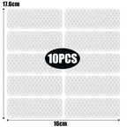 10pcs Car Bumper Reflective Safety Strip Sticker Warning Reflector Tape Auto Car Accessories Exterior Interior Reflector Sticker