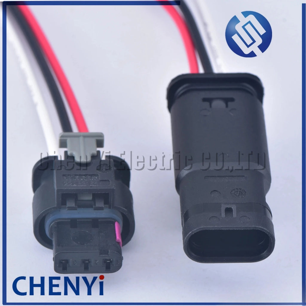 3 Pin PDC Parking Sensor Plug Connector For PASSAT A1 A3 A4 A6 A7 Q5 Q7 R8 4F0973703 1718653-1 4F0 973 703 With 15cm wire
