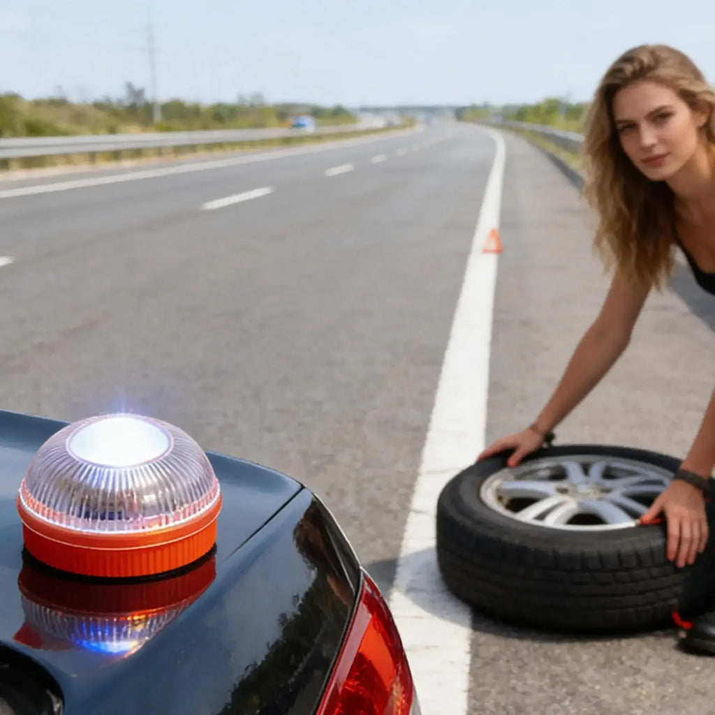 LED Car Emergency Light Approved by DGT with Geolocation Tracker for Quick And Efficient Position Light 360 Degree Vision Amagi