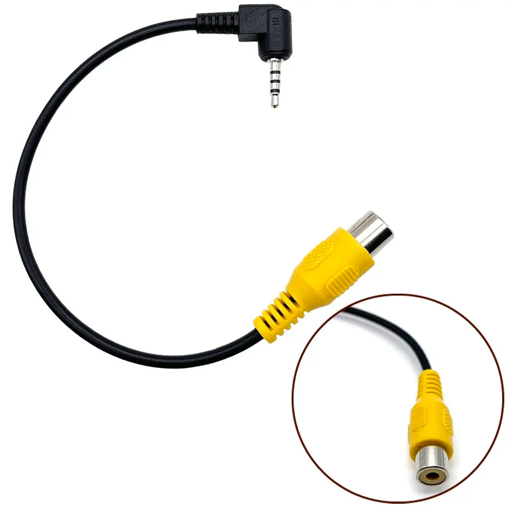 1PC AV In Video Cable Adapter 2.5mm AV Jack Male Plug To RCA Female Adapter Cable for GPS and Rear Camera Converter Cable Amagi