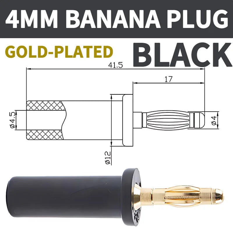 Pure Copper Gold-plated 4mm Banana Plug, Lantern Type, High Current 4mm Sound Box Speaker Wire, Banana Gold-plated Connector