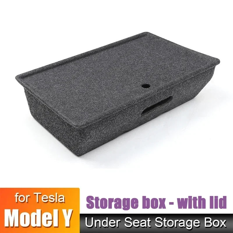 Spacious for Tesla Model Y Custom-Fit Storage Box Large Capacity Concealed Organizer with Premium Felt Sliding Drawer New Amagi