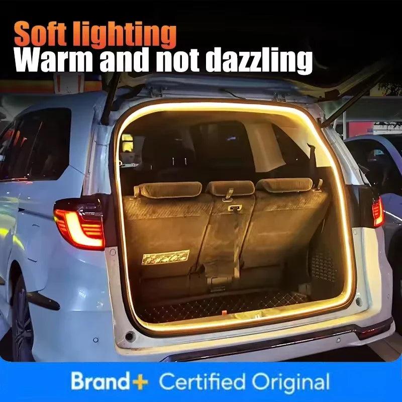 12V Dynamic Flowing Car Trunk LED Strip High-Brightness Wiring Automatic Sensing Tailgate Light Strip Tool Installation Amagi