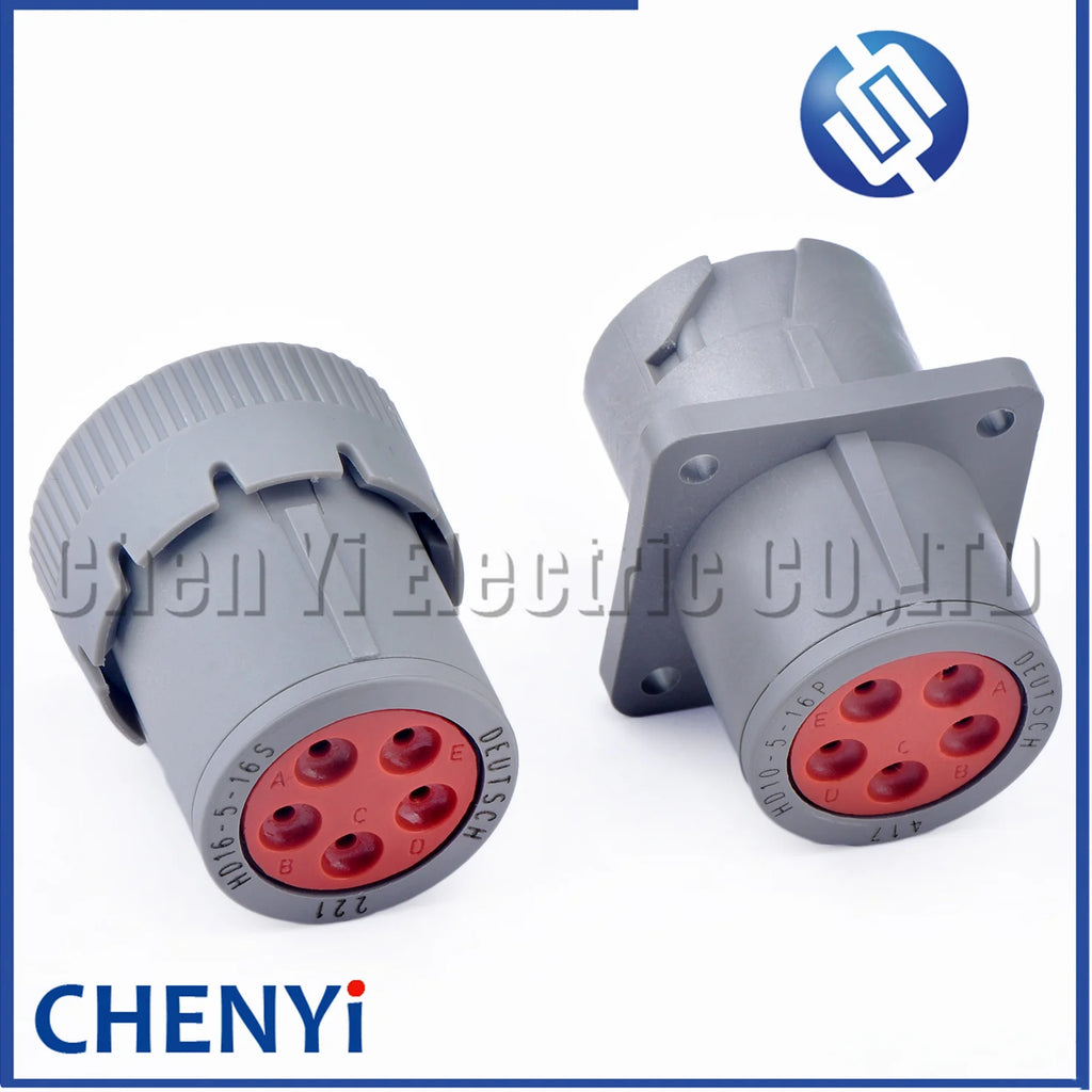 DEUTSCH Gray 5 Pin Waterproof connector HD16-5-16S HD10-5-16P HD10 1.5 Series Flame Retardant diagnosis Plug With pins