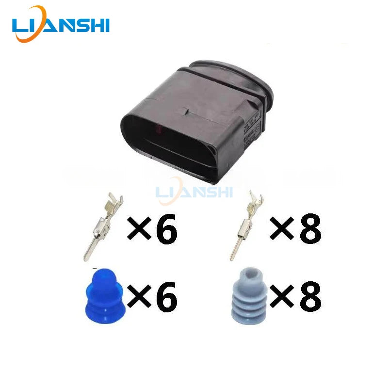 14P is suitable for Volkswagen Audi xenon LED headlight cabin wiring harness plug 3C0973837, male and female 3C0973737