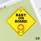 1PC Baby On Board Sign with Suction Cup Car Window Yellow REFLECTIVE Warning Sign 12CM Safe Driving Accesorios