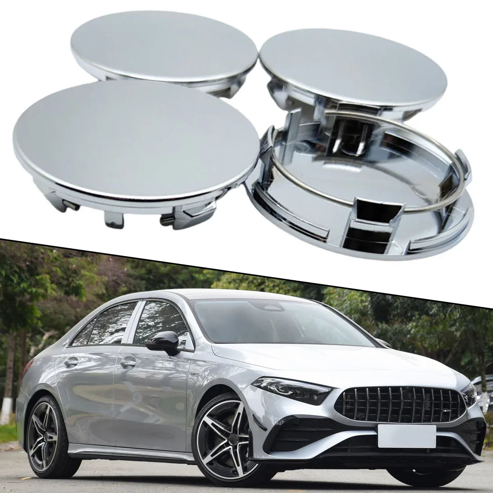 4pcs 70mm Car Black / Silver Universal Car Wheel Hub Center Cap Cover Wheel Hub Center Badges Fit For RM Rims Type