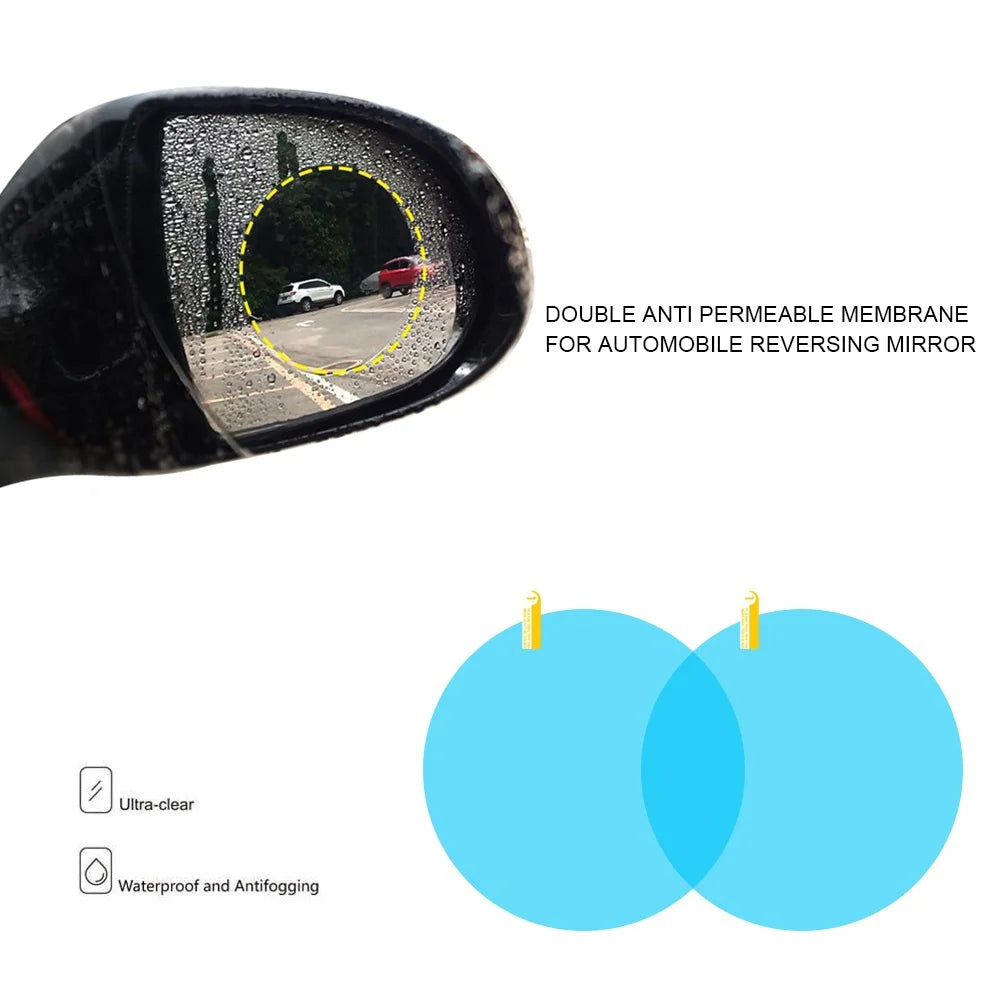 Car Rearview Mirror Film Auto Window Glass Anti-Fog Anti-Reflection Sticker Rainproof Waterproof Film Automotive Accessories