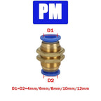 Pneumatic Push-In Tube Fittings – 4/6/8/10/12mm OD, Multiple Types: Straight Union, Elbow, Tee, Male Thread, Quick-Connect