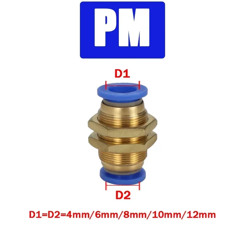 Pneumatic Fitting Tube Connector Fittings Air Quick Water Pipe Push In Hose Quick Couping OD 4mm 6mm 8mm 10mm 12mm Multiple type