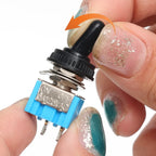 Mini Toggle Switch Waterproof Cap 2Pin 2 Position SPST ON OFF Latching Controller for Car Boat Marine Motorcycle Truck Dashboard