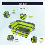 Household Kitchen Folding Wash Portable Sink Foot Bucket Cutting Board Plastic Foldable Basin Travel Outdoor Camping Tools amagi