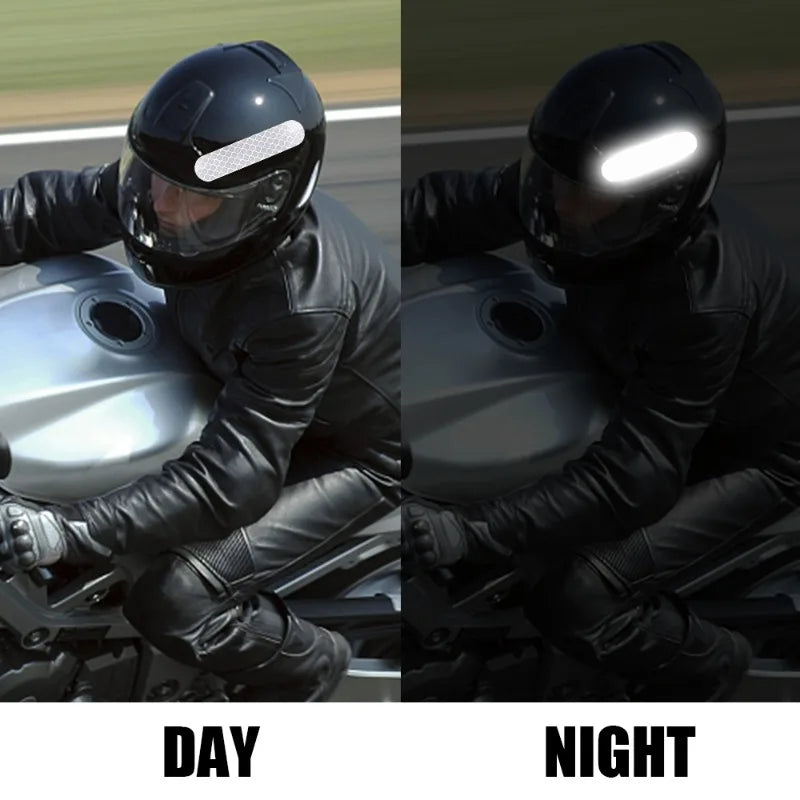 60/10pcs Motorcycle Helmet Reflective Strips Sticker Night Safe Driving Warning Tape General Fluorescent Car Decorative Stickers