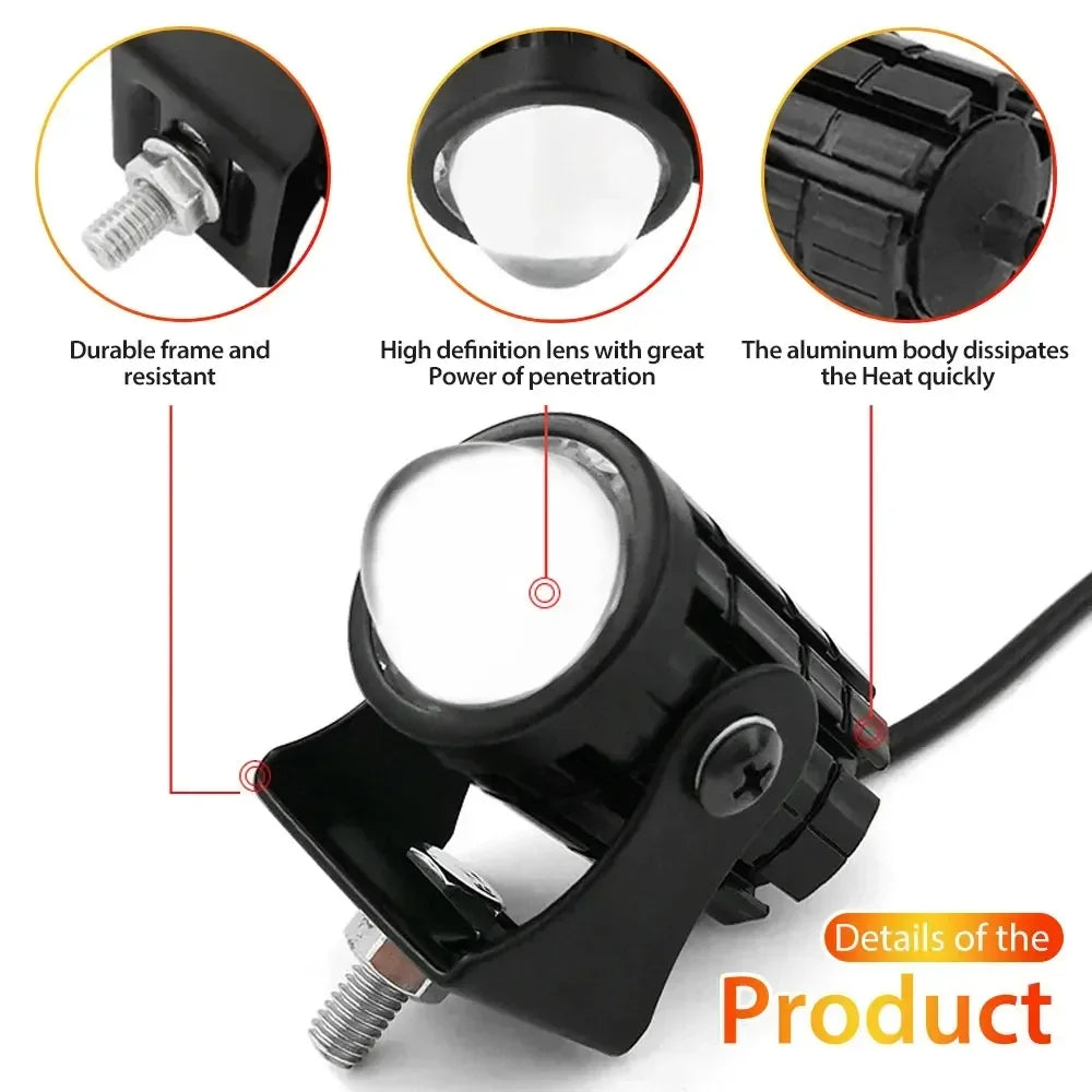 Motorcycle Mini Driving Light Dual Colo for Headlight Auxiliary Spotlight Lamp R ATV Scooter Moto Fog Light Accessorie 12V Amagi