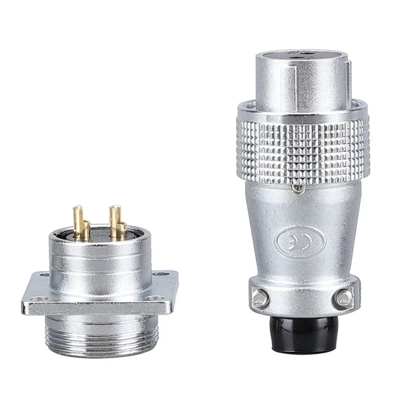 P28 Aviation Connector, Square Flange Socket, Male/Female Circular Butt Joint, 2/3/4/5/7/10/12/14/16/19/20/24 Pin, P28K2Q PLS28