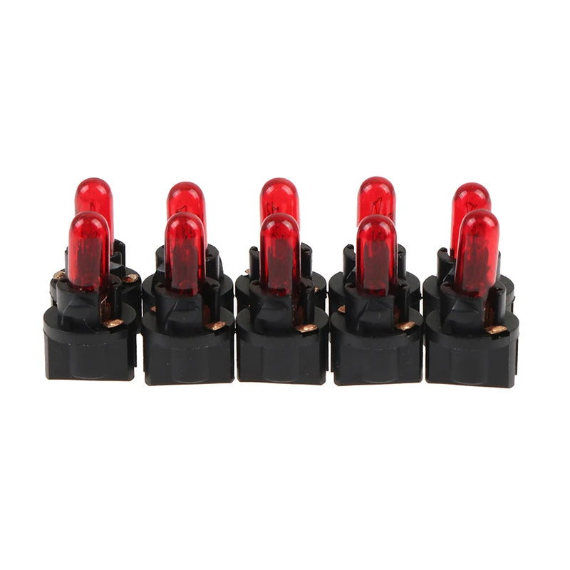 10Pcs T5.5 Led Bulb1.2W Car Interior Lights Dashboard Heating Indicator Wedge Auto Instrument Lamp air conditioning lamp 12V