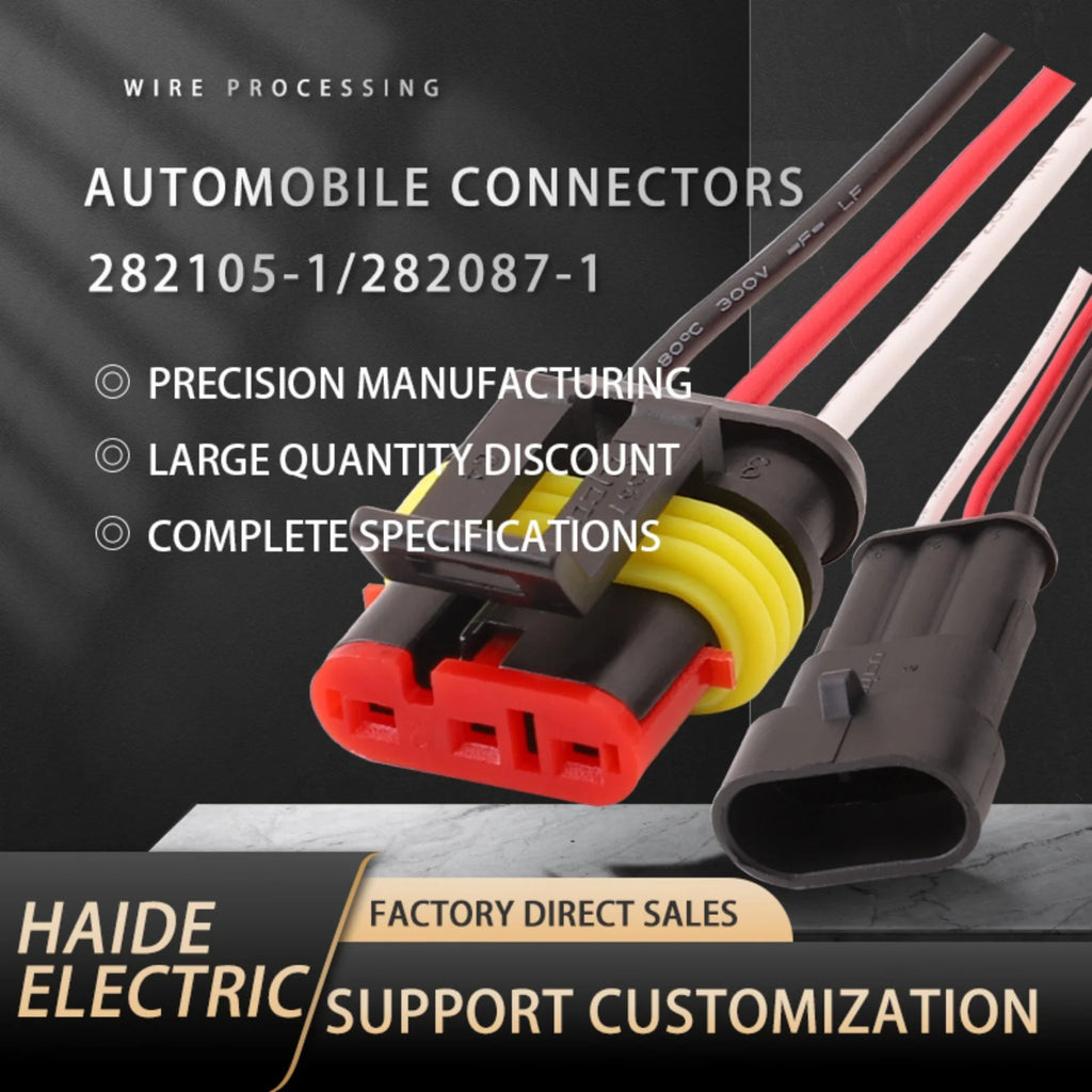 3-PIN Connector Waterproof 1.8mm Series Male Female Connectors Wiring Harness 282105-1 282087-1