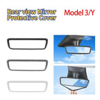 For Tesla Model 3/Y Car Interior Rear View Mirror Protective Case Rearview Mirror Silicone Protective Frame Accessories Amagi