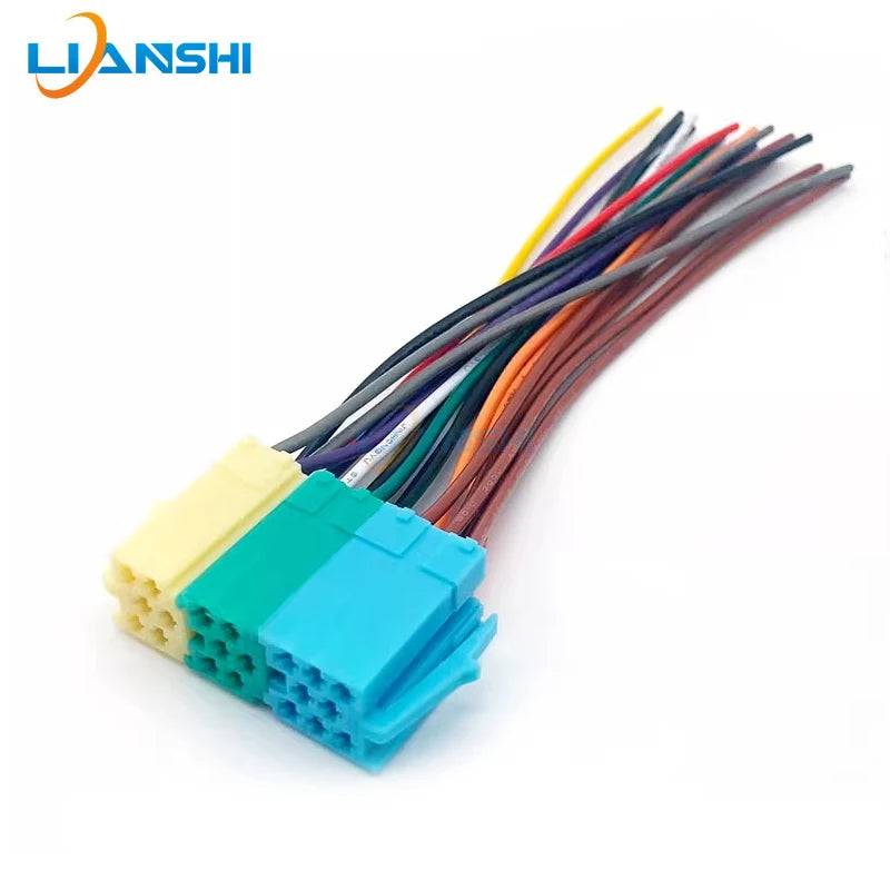 Volkswagen three-color plug navigation CD modification cable, rear reversing video and audio, AUX/USB signal tail cable, 20p pin