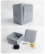 IP66 Outdoor Wall Switch 16A Weatherproof Push Button - 1/2/3 Gang Electrical for Garden/Patio/Exterior Use