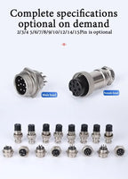 5Pcs GX16 Aviation Connector 2/3/4/5/6/7/8/9/10 Pin Male Plug Female Socket 16mm Wire Panel Mount Nut Type Circular Adapter