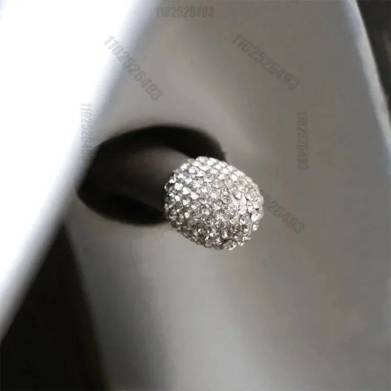 4PCS Bling Diamond Car Wheel Tire Valve Caps Tyre Rim Stem Covers for Automobiles Motorcycles Truck Bike Women Auto Amagi