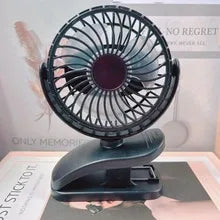 Car Clip-on Fan 5 Speed Quiet Rechargeable Desktop Portable Air Circulator Wireless Fan with LED Light for Office Amagi