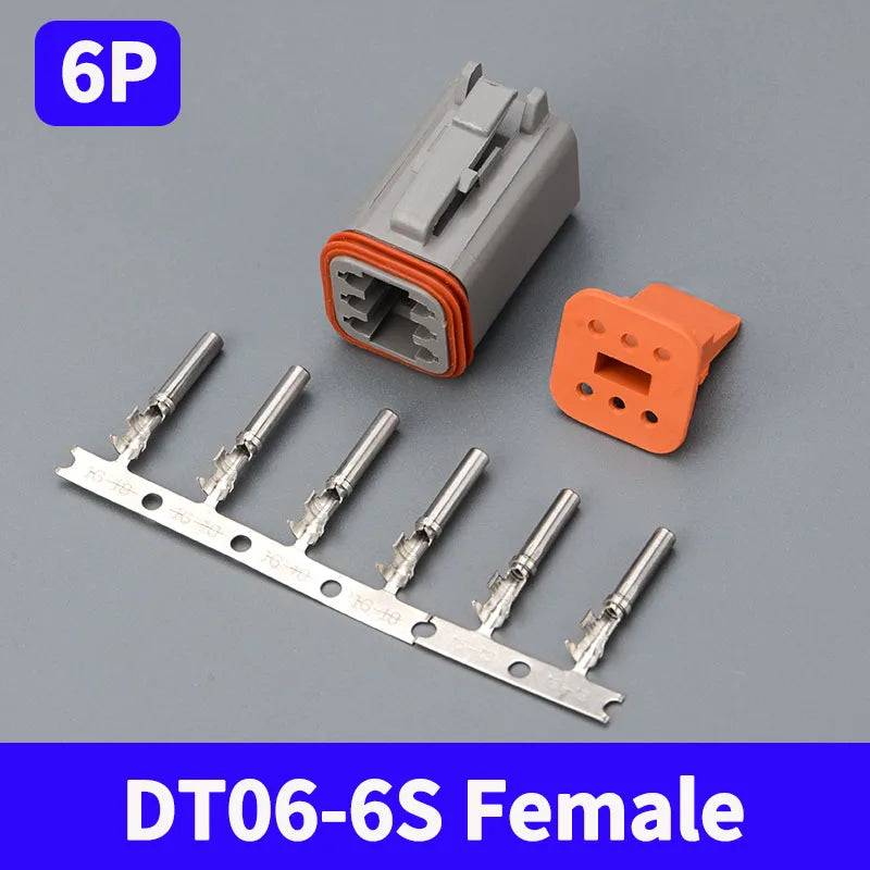 5/10/100 Sets 6 Pin Way Deutsch DT04-6P DT06-6S Waterproof Electrical Wire Connector 16-22 AWG DT Series Connector Male Female