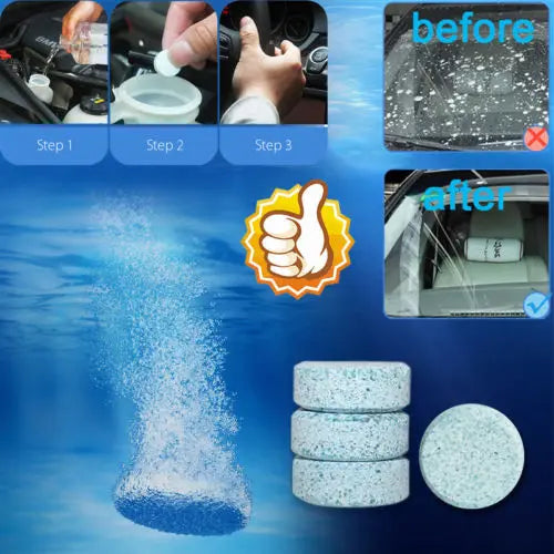 Car Windscreen Wiper Solid Cleaner Effervescent Tablets Cleaning Universal Windshield Window Glass Water Dust Washing Cleaner