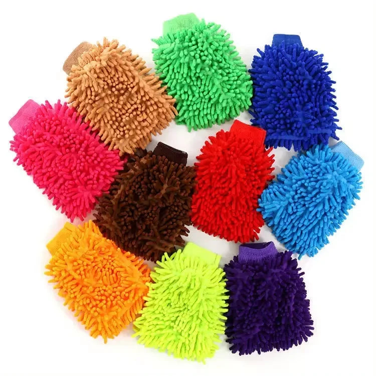 Ultra-Soft Microfiber Car Wash Gloves 20/1Pack - Double-Sided Coral Fleece Cleaning Mitts For Auto Detailing Maintenance Tools