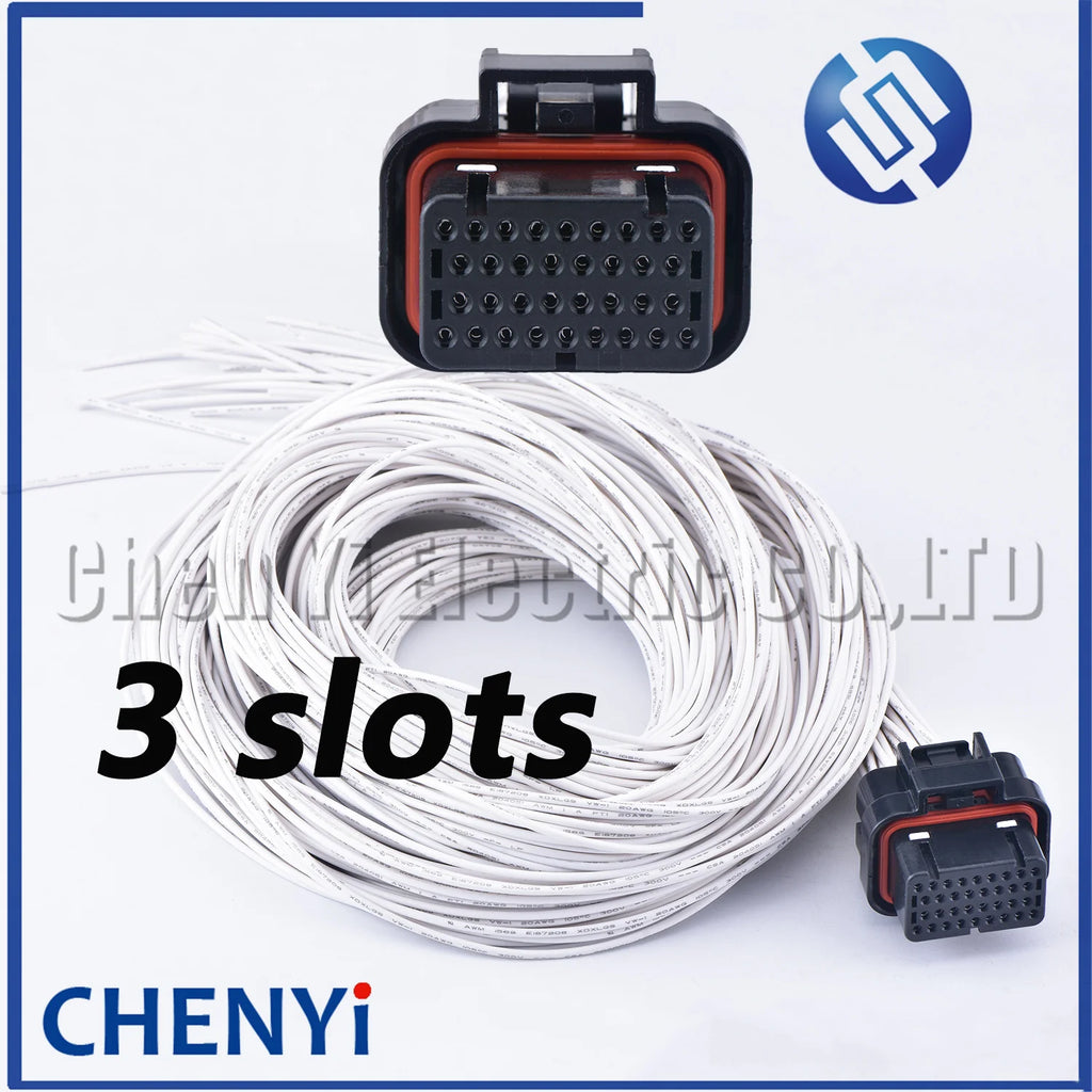 34 Pin/way ECU Auto Computer Connector PCB plug Socket Oil Gas connector plug With 2 meter Cable Wire 4-1437290-0 2-6447232-3