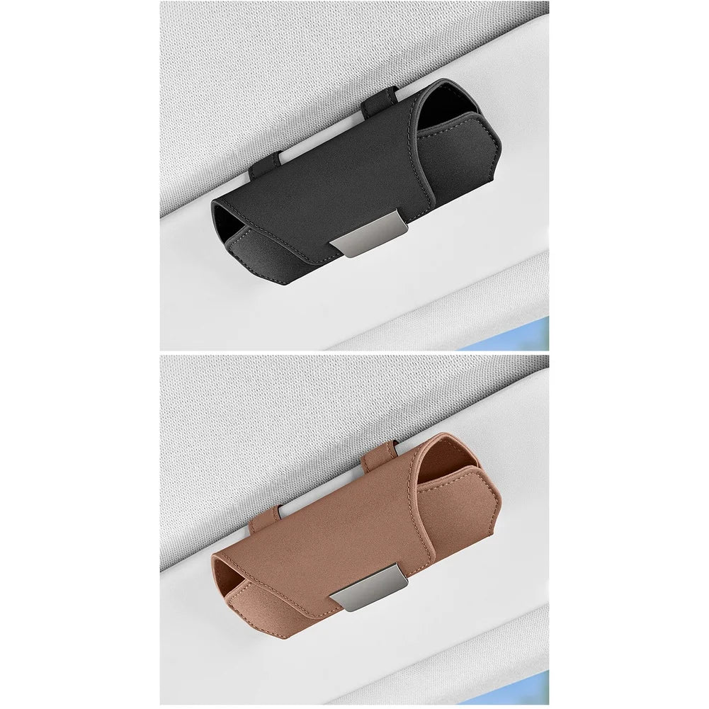 1PC Car Eyewear Organizer Car Glasses Case Suede Material Sun Visor Holder Car Sunglasses Holder Case Glasses Box