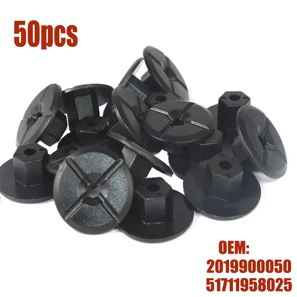 50Pcs Unthreaded Nut Clips For Mercedes For BMW 2019900050 51711958025 Car Snap Nut Fender Snap Interior Accessories