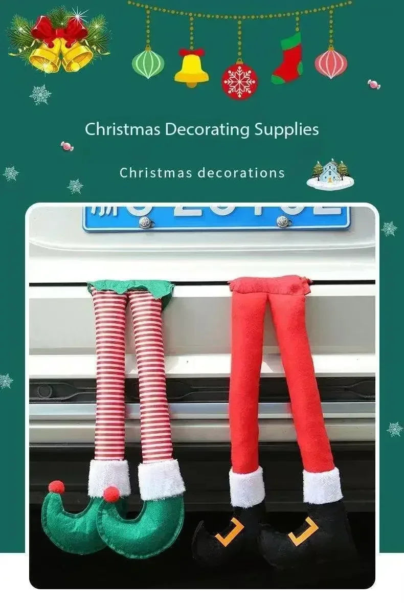 1PC New Year Car Christmas Elf Santa Legs Decoration Christmas Decor for Home Xmas Tree Pendants Ornaments Happy Gifts Amagi