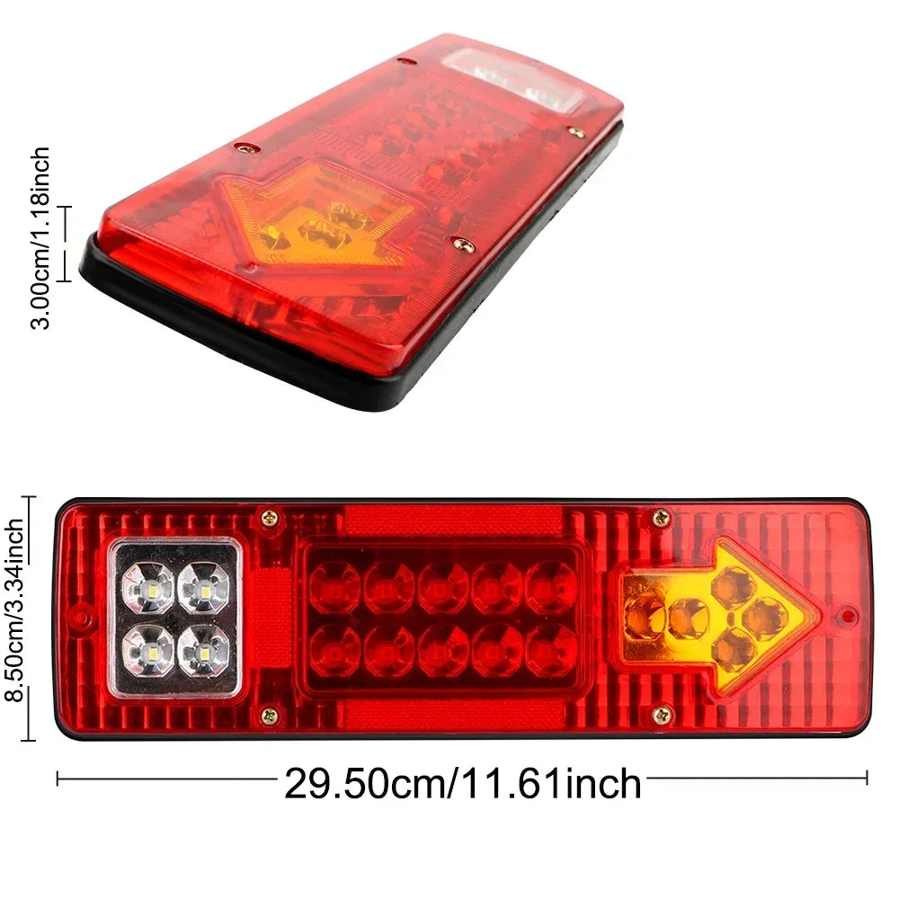 24V Trailer Truck LED Rear Taillight Arrow LED Tail Lamp Boat RV Caravan Van Reversing Night Driving Safety Warning Light Amagi